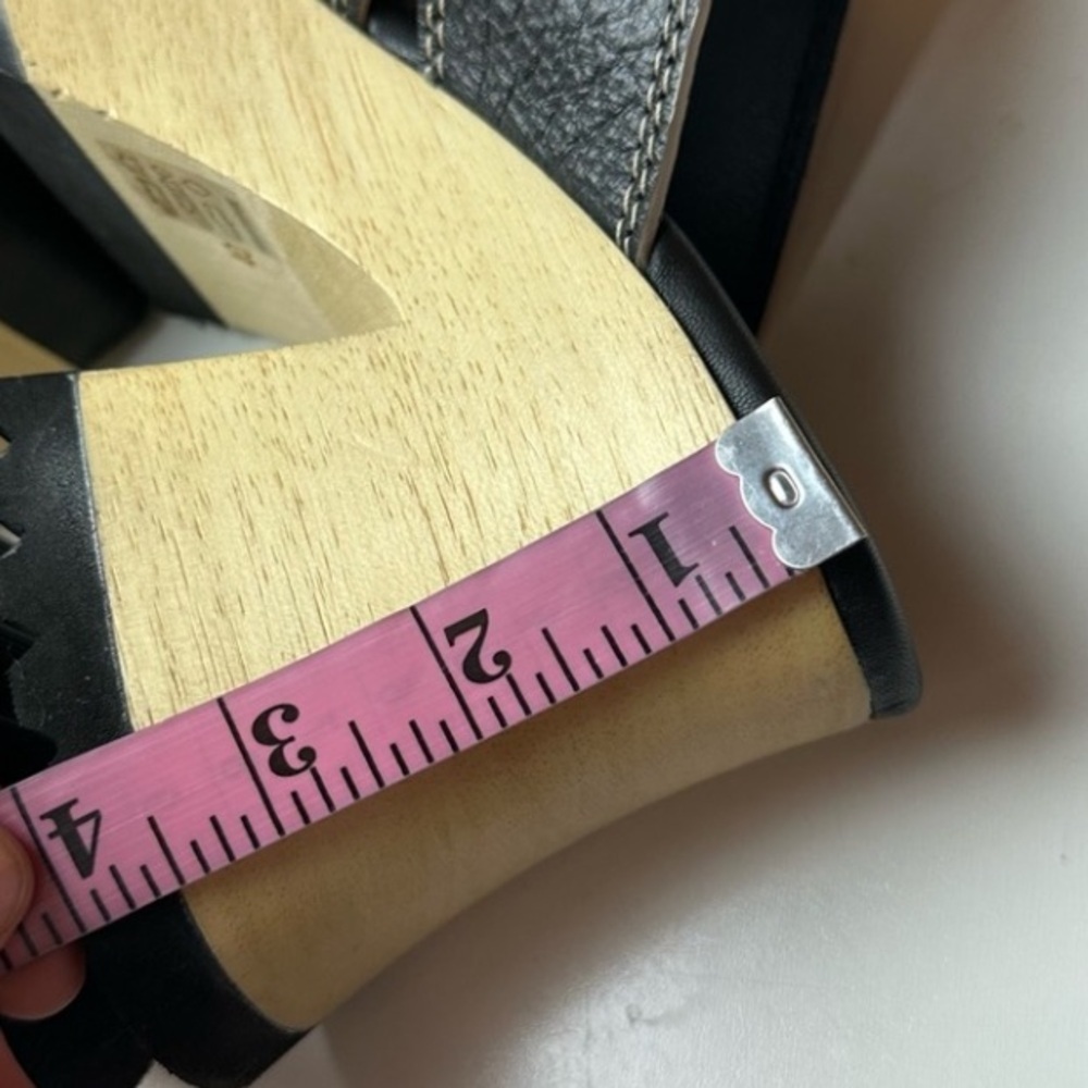 Miista Deanne Black Leather Chunky Wood Platform Sandals – 8.5 - Picture 11 of 12